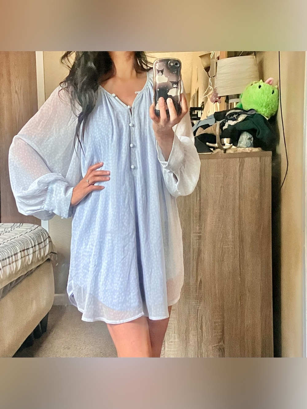 Lauren Conrad chiffon peasant blouse